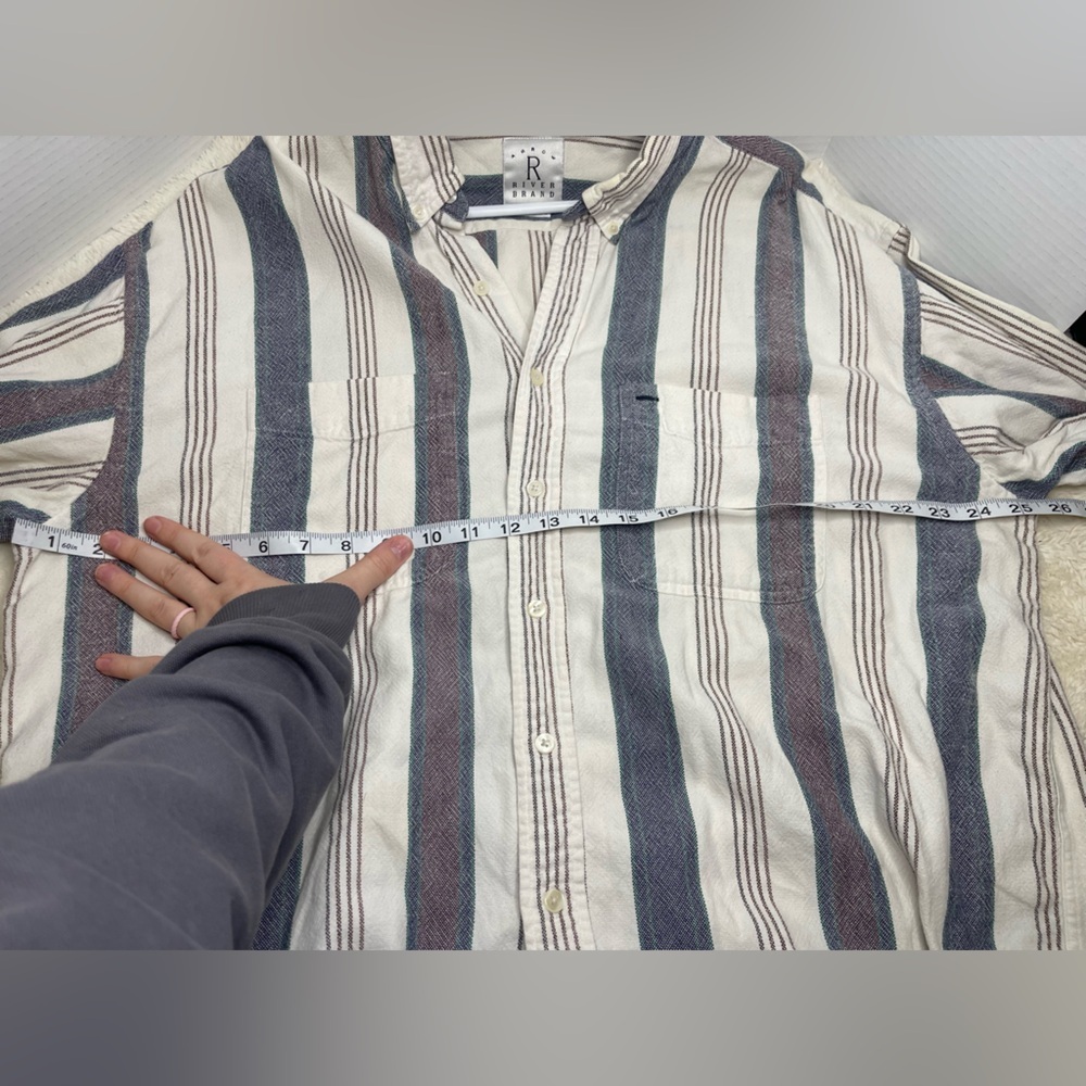 Vintage Arrow River Brand Striped Button Down Shirt XL 100% Cotton USA Made - Picture 5 of 5